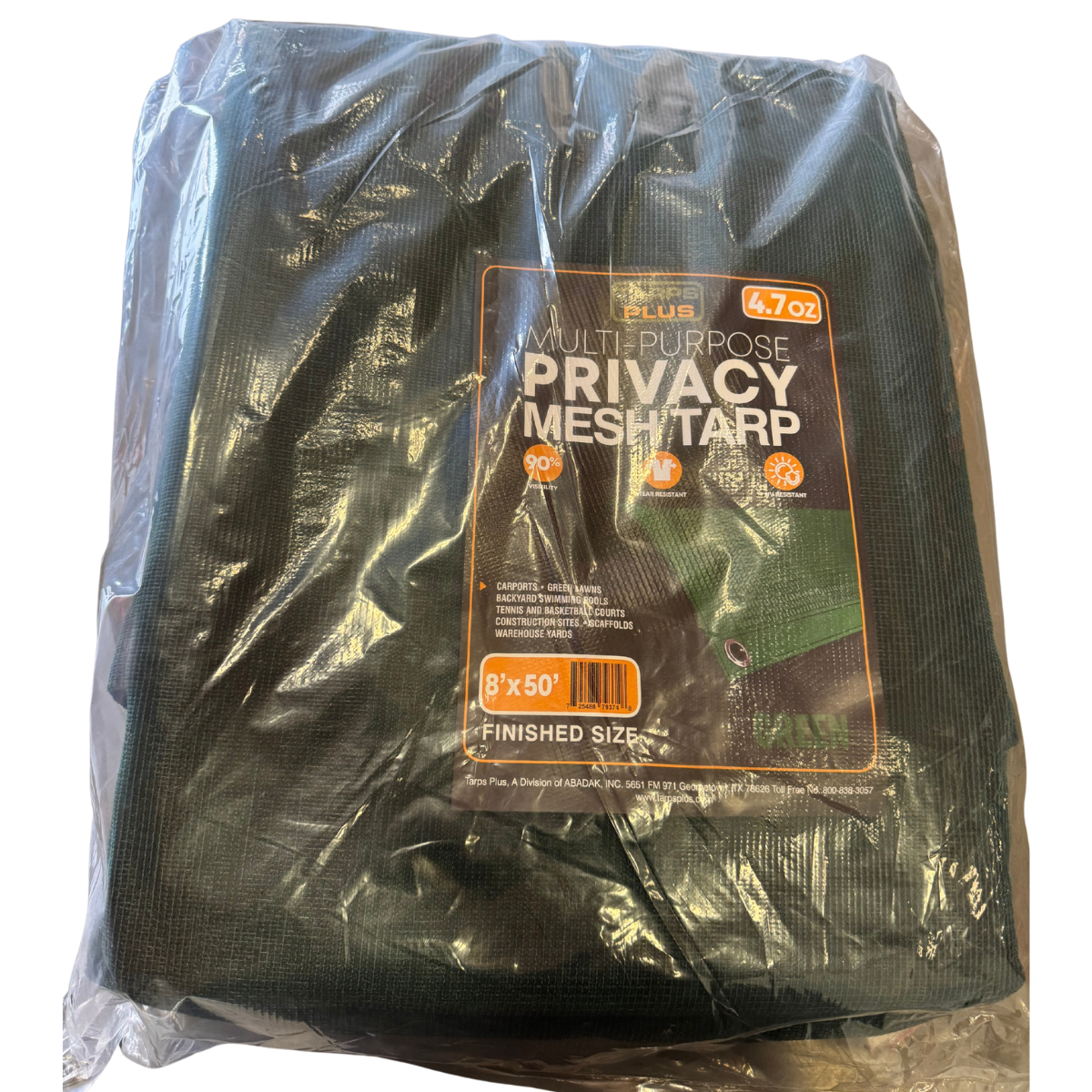 60% Green Mesh Tarp 8' x 50'