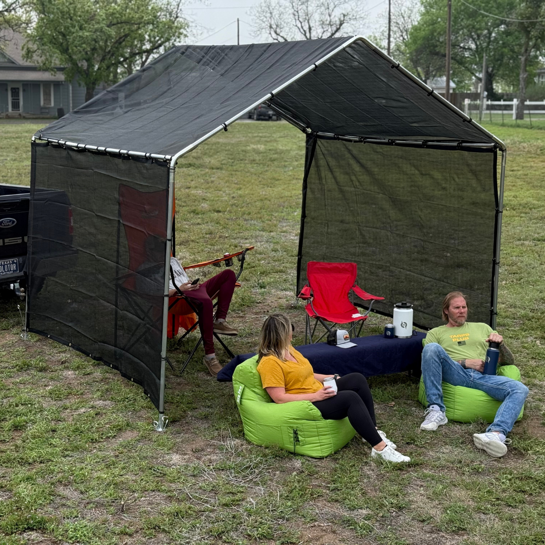 2-Pack of Black Mesh 6' x 10' Tarps (Demo)