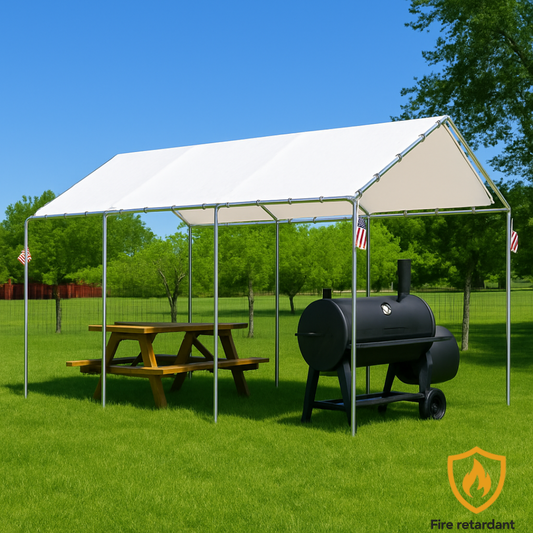Fire Retardant Tarp Canopy 10' x 20'.