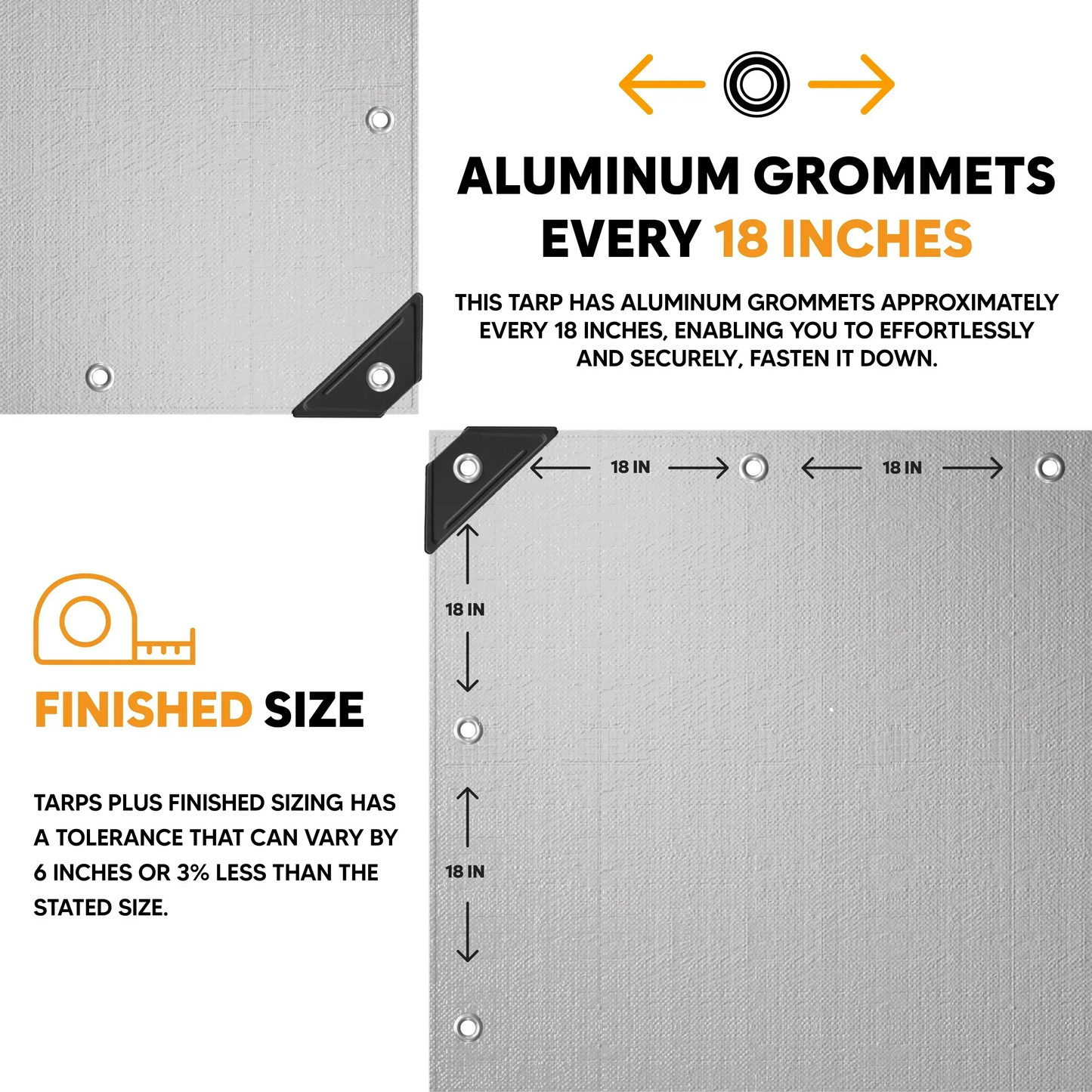 Closeout - White Poly Tarp 60' x 60'.