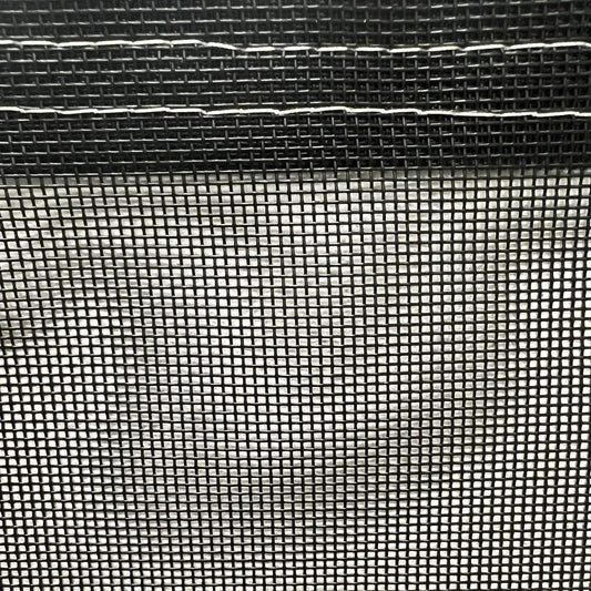 Black 8' x 12' vinyl mesh tarp featuring ventilated mesh material and reinforced seams