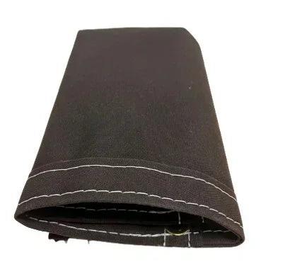 Brown 10' x 10' folded polyester waterproof canvas tarp for durable outdoor protection