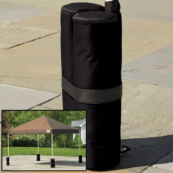 Canopy anchor bag 4 pack providing weighted leg stabilization for outdoor canopy structures