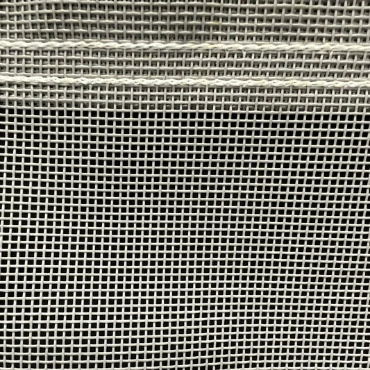 Gray 6' x 8' vinyl mesh tarp displaying coated mesh surface and durable trim