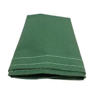 Green 16' x 20' folded polyester waterproof canvas tarp designed for rain resistant coverage
