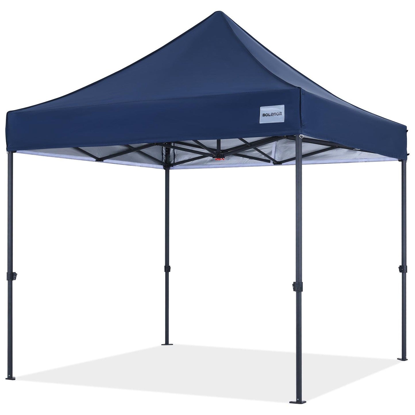 Navy 8' x 8' Bolotor pop-up tent featuring a quick deploy canopy design