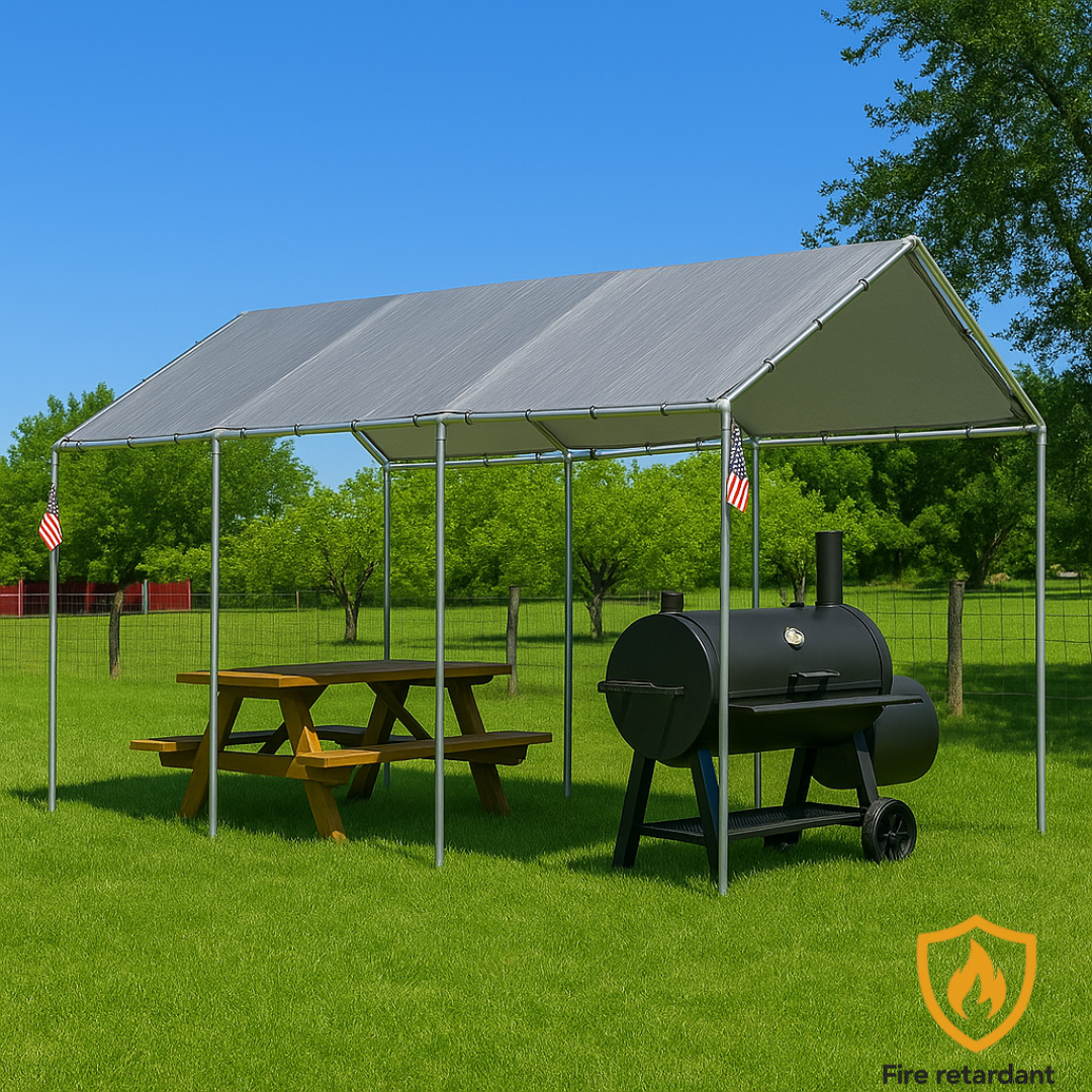 Fire Retardant Tarp Canopy 10' x 20' Welding | Tarps Plus