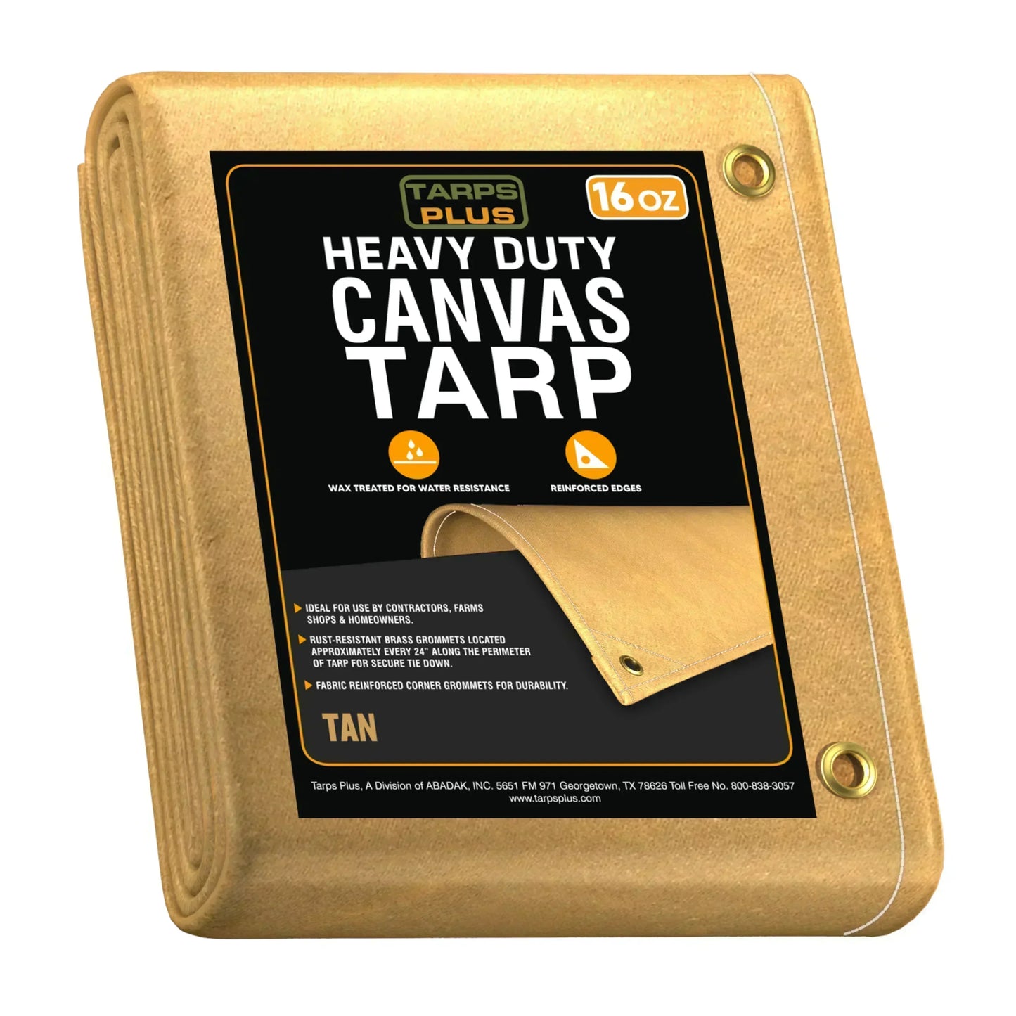 tan 10' x 12' canvas tarp covering carpentry work surface