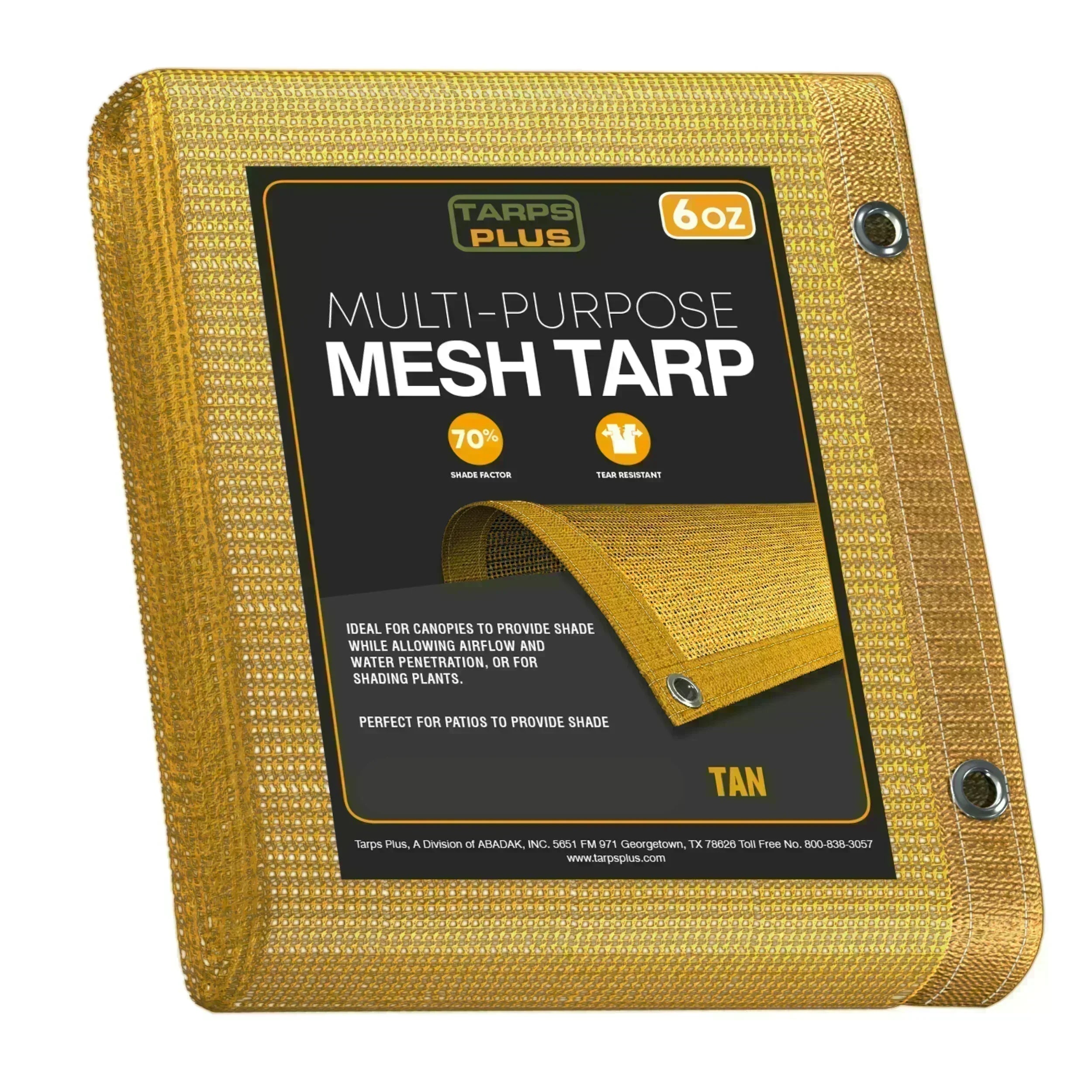 Tan Mesh Tarp 30' x 40' by Tarps Plus