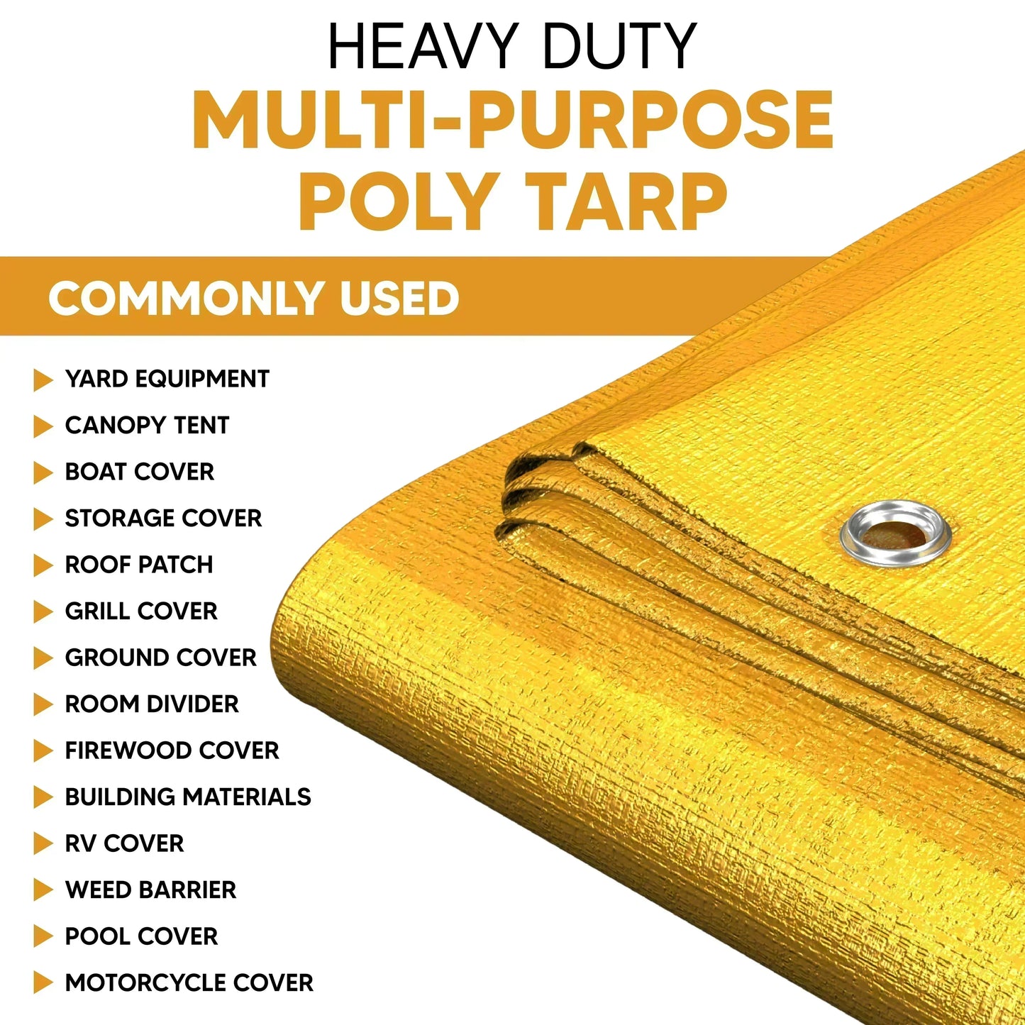 Yellow 20' x 30' bright tarp suitable for ground coverage and outdoor separation use