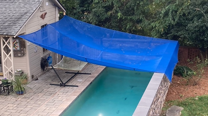 Vinyl Mesh Tarp - Blue - 5' x 7'