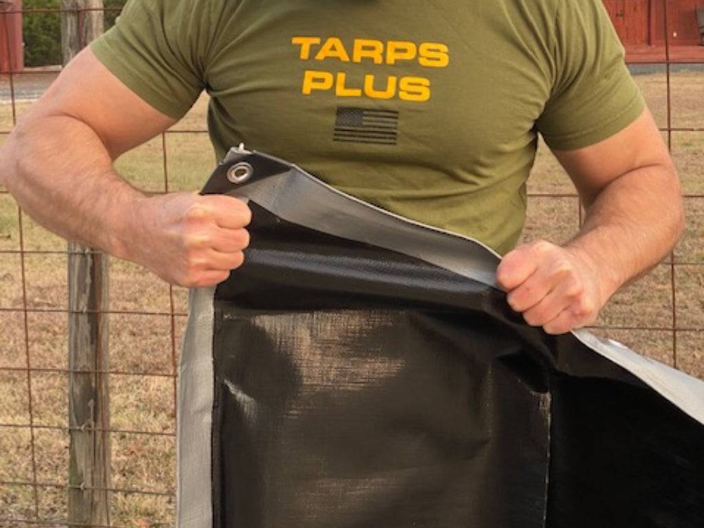 Silver/Black Poly Tarps - TarpsPlus