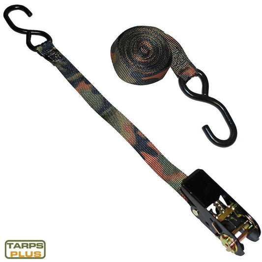 Camo Ratchet Strap 1" x 15' - 4 Pack.