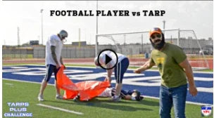 It’s called “The Tarps Plus Challenge,” an outrageous web series pitting people against tarps in a no-win situation.