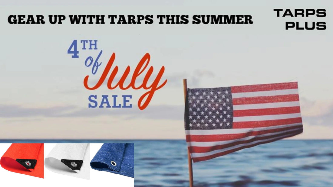 Red, White & Blue Poly Tarps for The 4th of July.