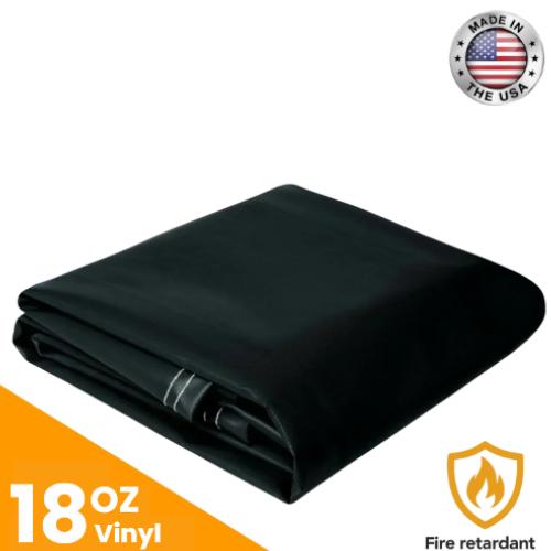 18 oz. Flame Retardant Vinyl Tarp - Black.