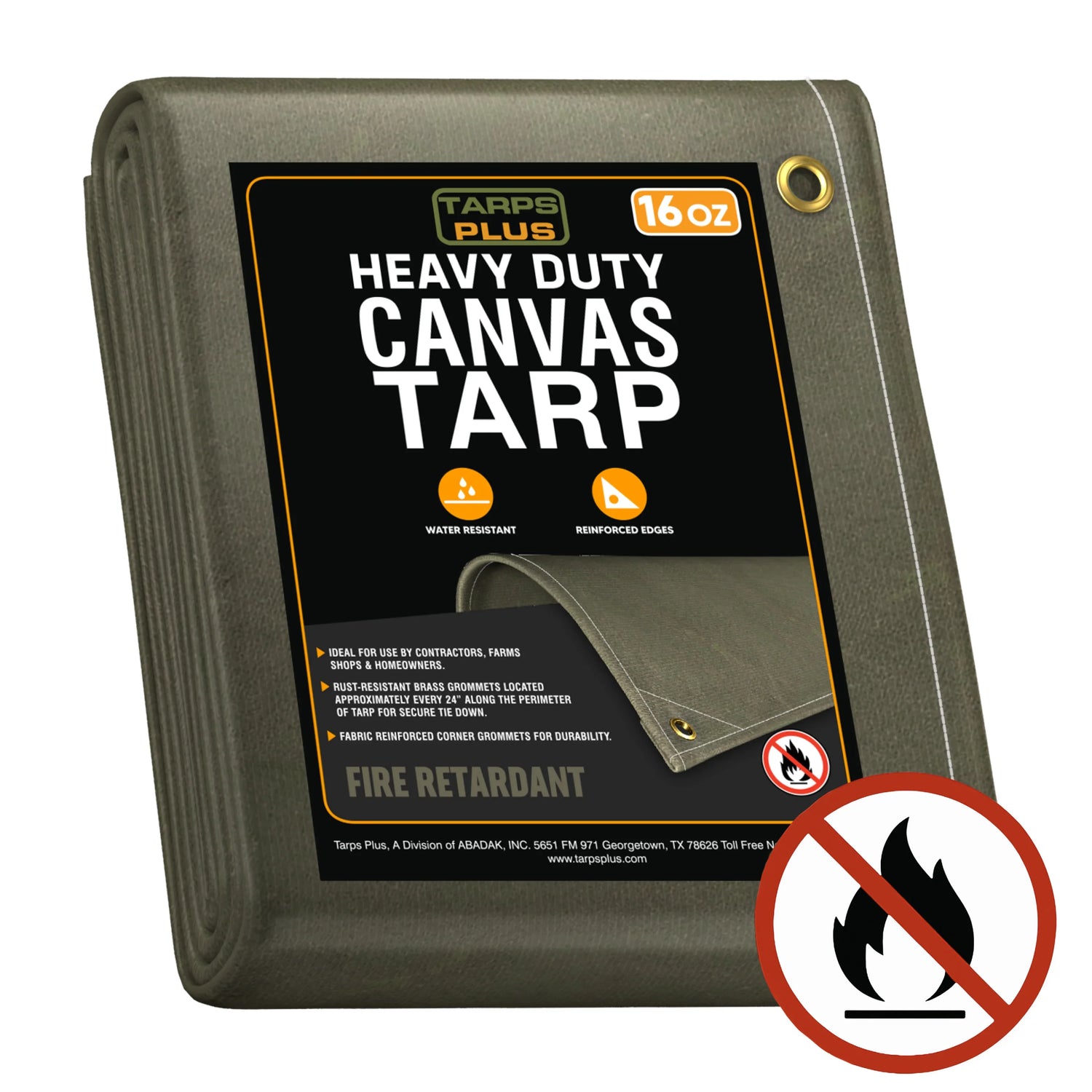 FIRE RETARDANT CANVAS TARPS.