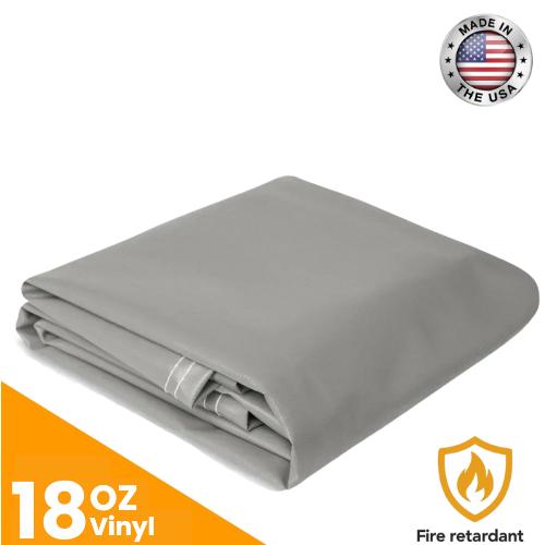 18 oz. Flame Retardant Vinyl Tarp - Gray.