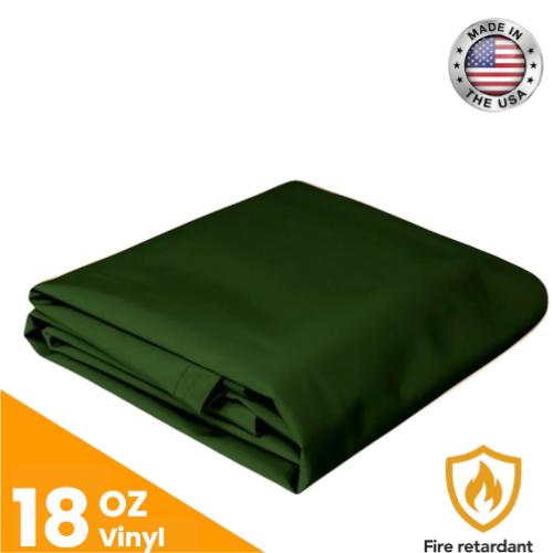 18 oz. Flame Retardant Vinyl Tarp - Green.