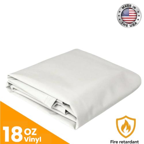 18 oz. Flame Retardant Vinyl Tarp - White.