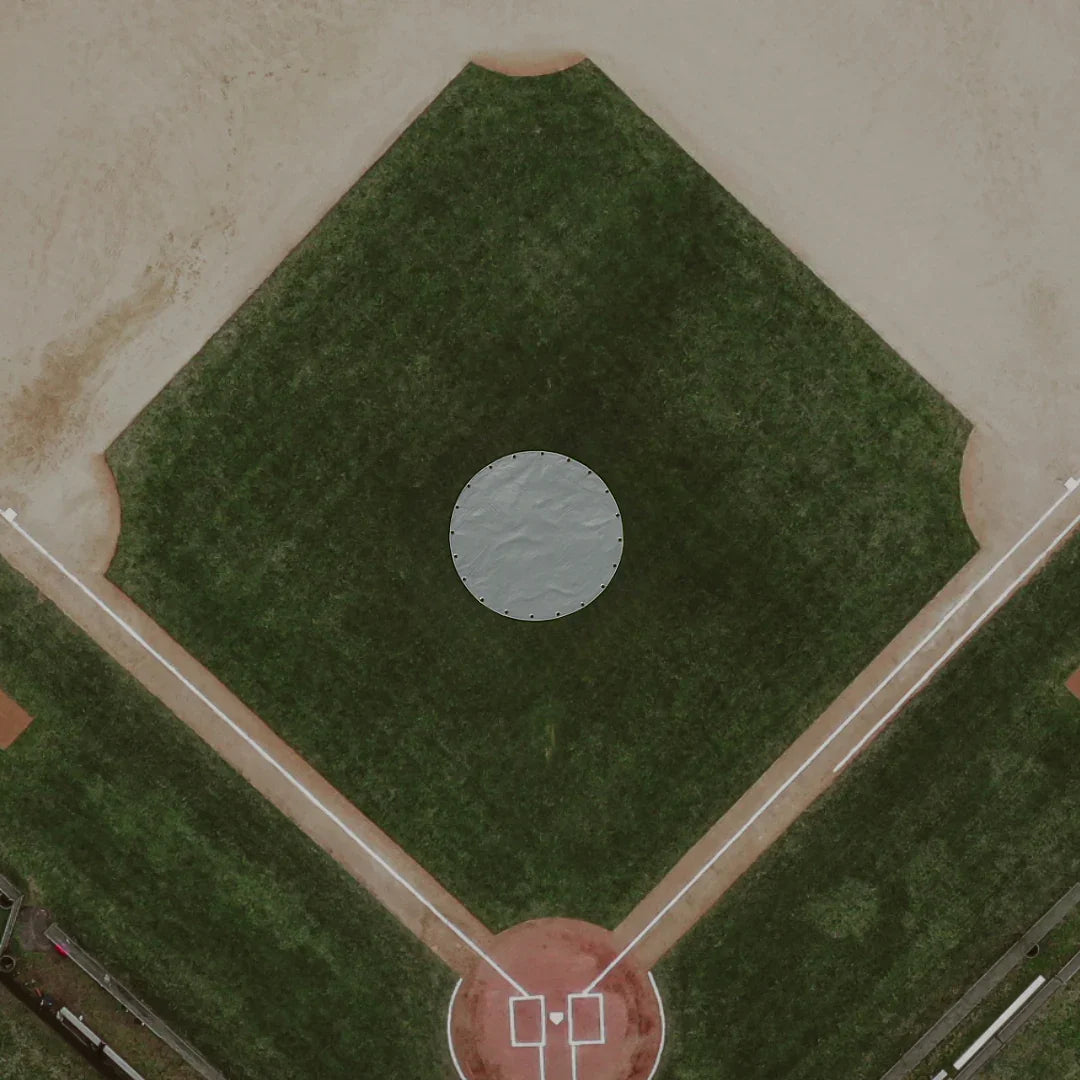22' mound cover providing a baseball field weather shield for mound preservation