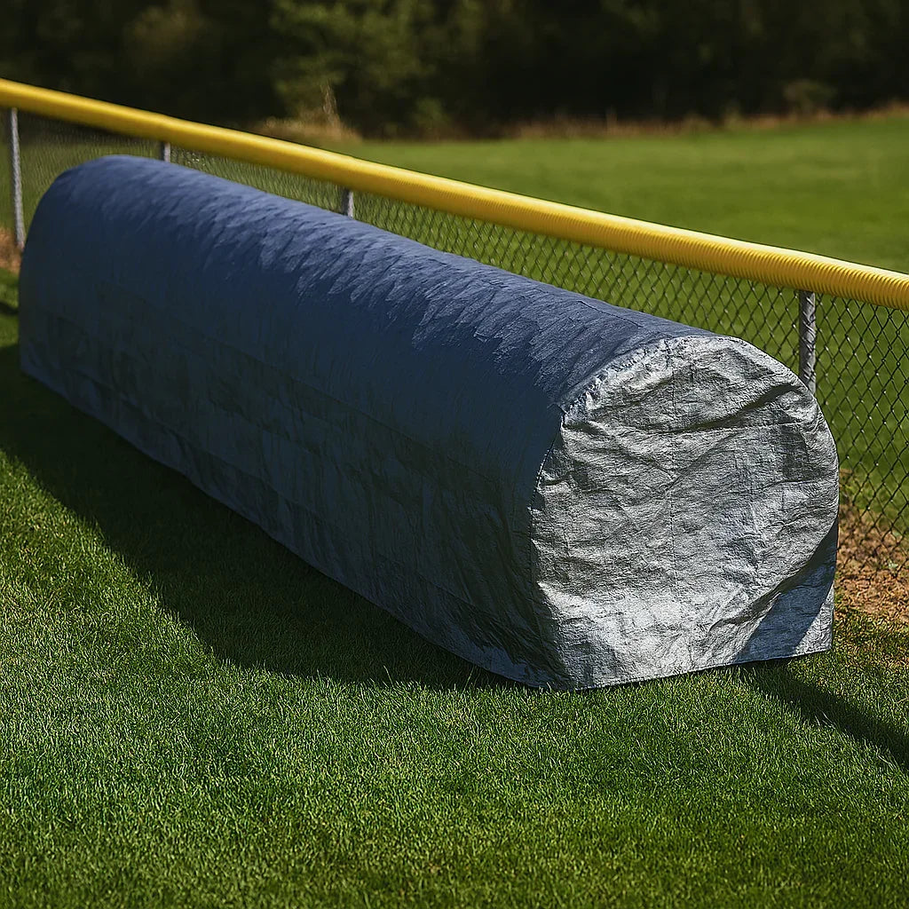 40' fitted cover for tarp roller featuring a heavy duty cover system