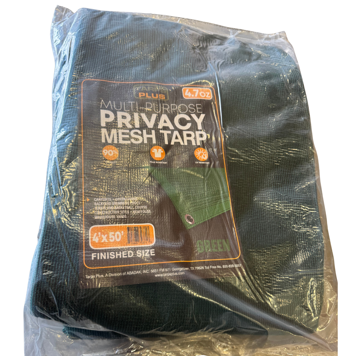 60% Green Mesh Tarp 4' x 50'