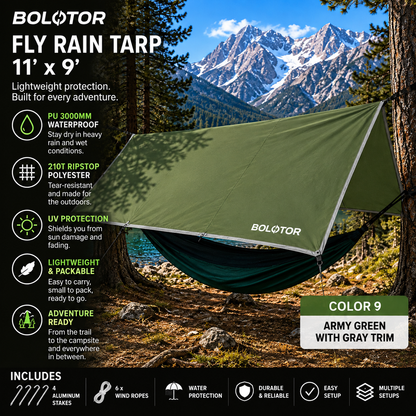 BOLOTOR Fly Rain Tarp - Army Green