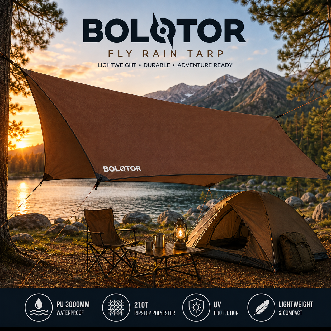 BOLOTOR Fly Rain Tarp - Brown.
