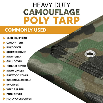 Camouflage Poly Tarp 30' x 40' - TarpsPlus
