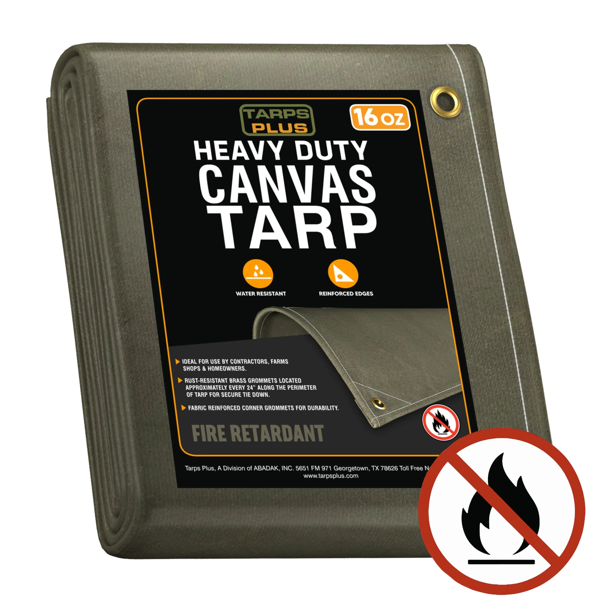 Olive Drab Fire Retardant Canvas Tarps