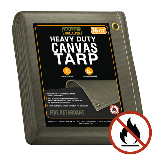 Olive Drab Fire Retardant Canvas Tarps