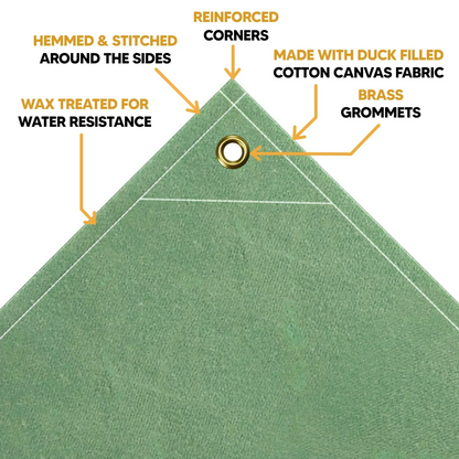 Green Canvas Tarp 20' x 40' - TarpsPlus