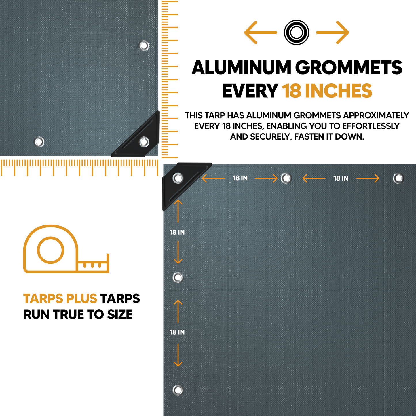 Silver/Black Poly Tarp 18' x 24'