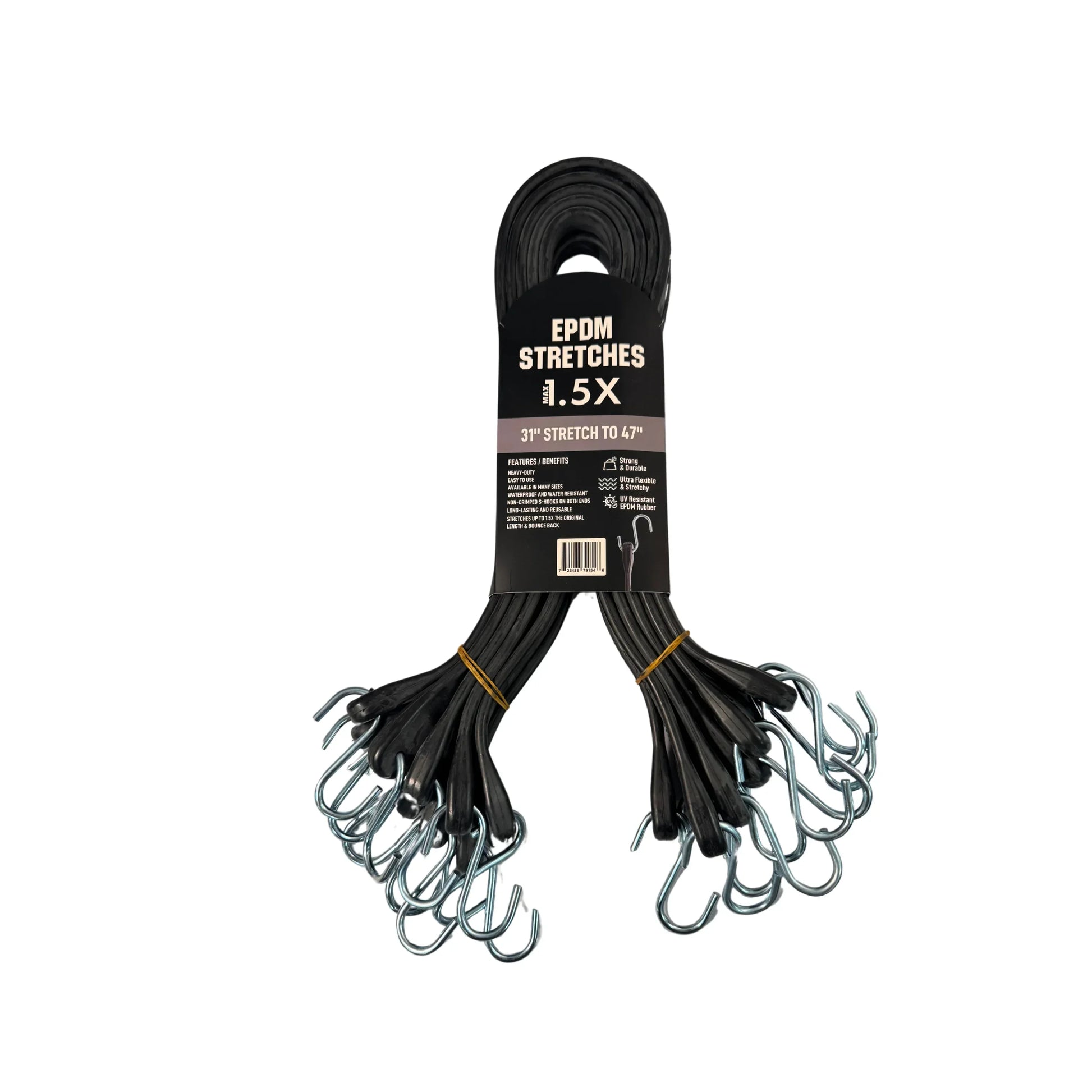 stretch tarp Rubber Tarp Strap 15", Black / 1 Strap by Tarps Plus