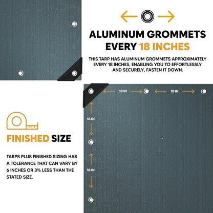Closeout - 50' x 50' Silver/Black Poly Tarp