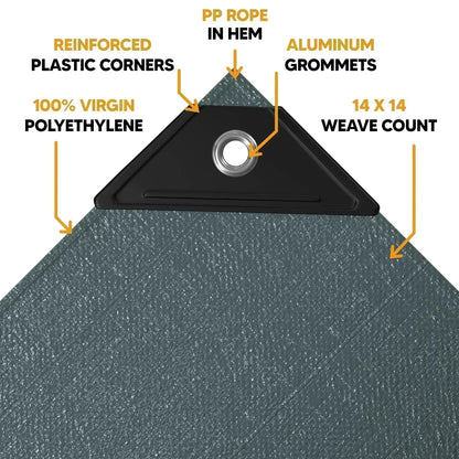 Closeout - 50' x 50' Silver/Black Poly Tarp - TarpsPlus