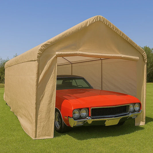 Enclosed Tarp Canopy 10' x 20'.