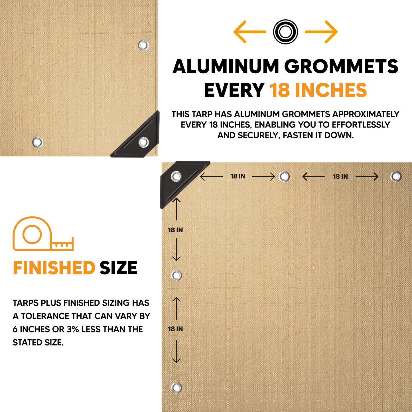 Tan Grommet Sizing