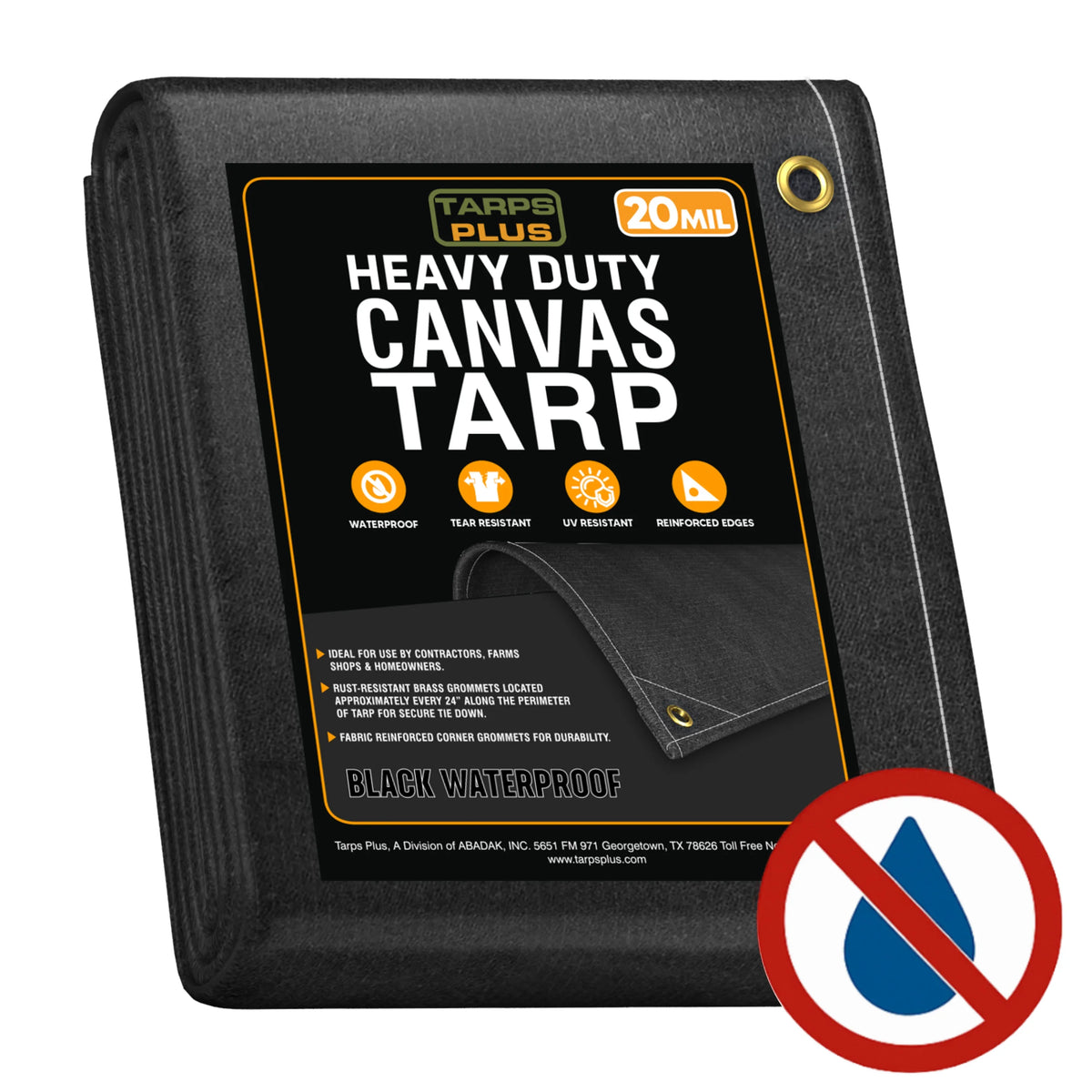 Black Waterproof Canvas Tarps – TarpsPlus