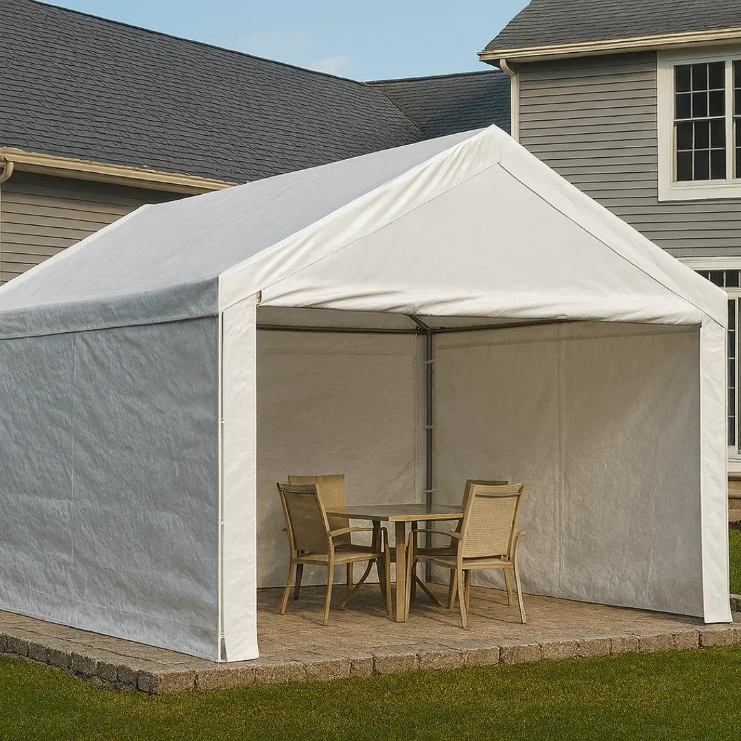 closed end a frame tarp Enclosed Tarp Canopies – TarpsPlus
