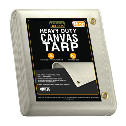 White Canvas Tarp 20' x 40' - TarpsPlus