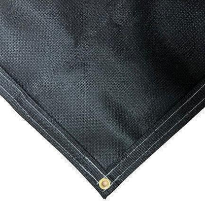 Black 20' x 30' 86% super shade mesh tarp featuring reinforced corner system