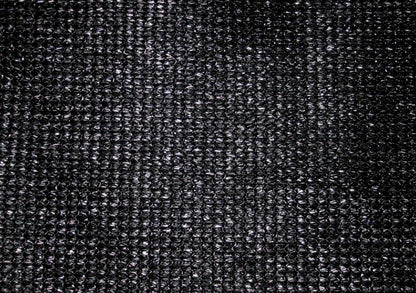 Black 8' x 10' 86% super shade mesh tarp showing breathable fabric detail