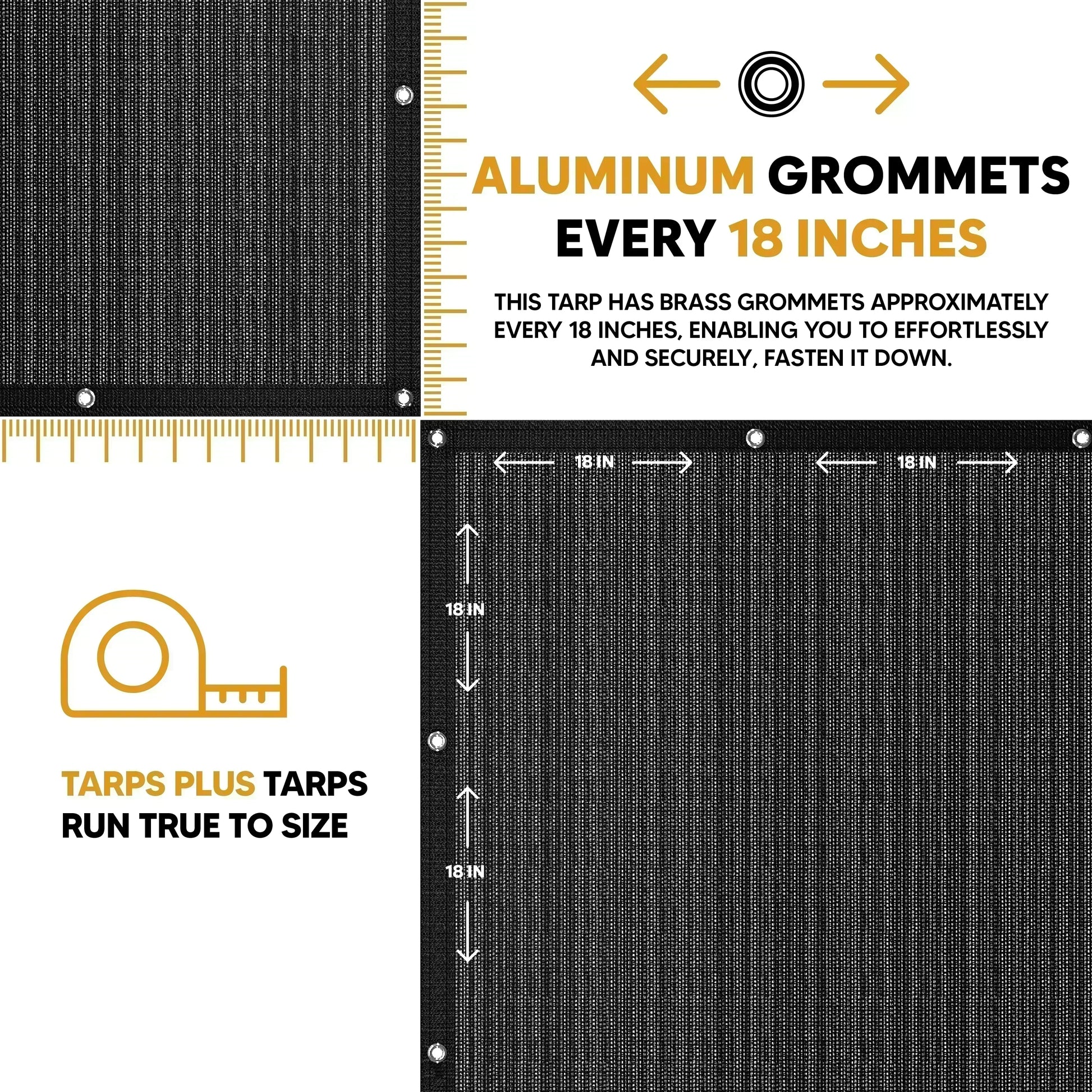 Black Mesh Tarp 16' x 20' by Tarps Plus