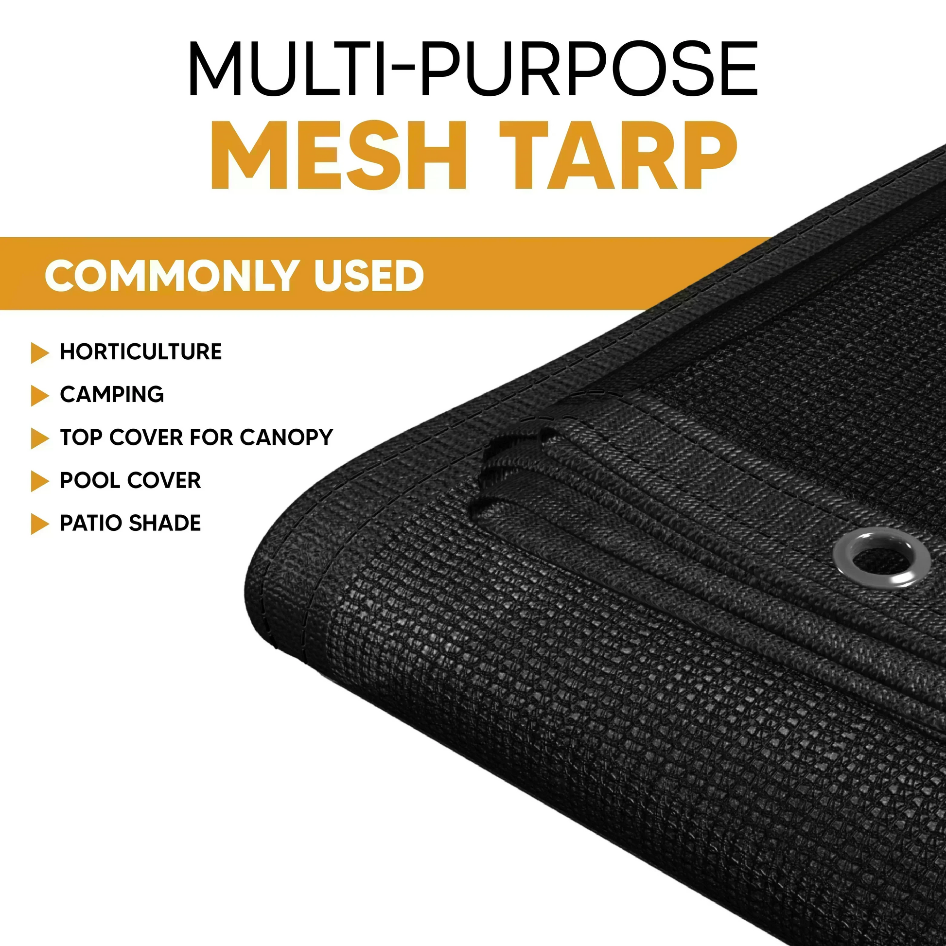 Black Mesh Tarp 16' x 20' by Tarps Plus