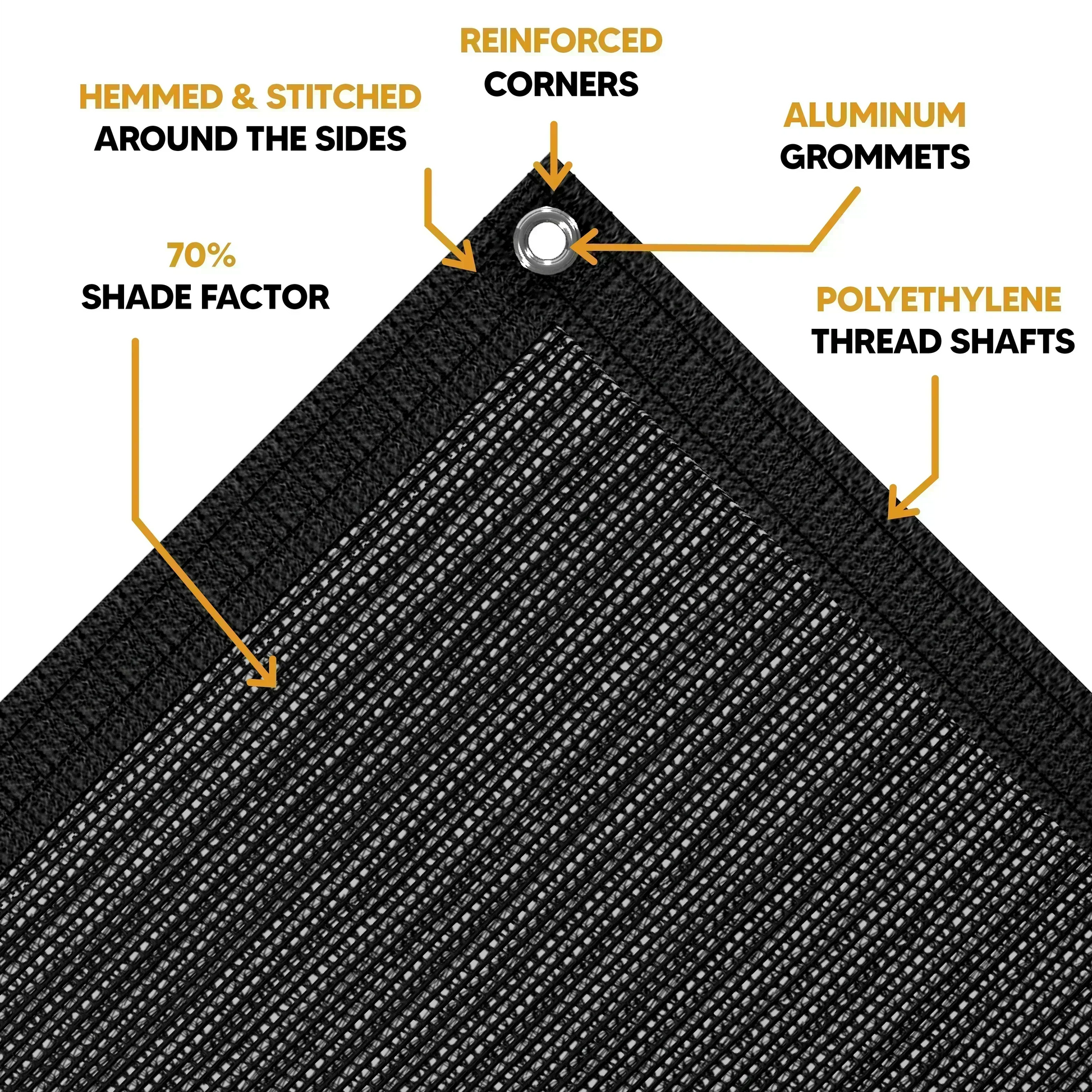Black Mesh Tarp 6' x 10' by Tarps Plus