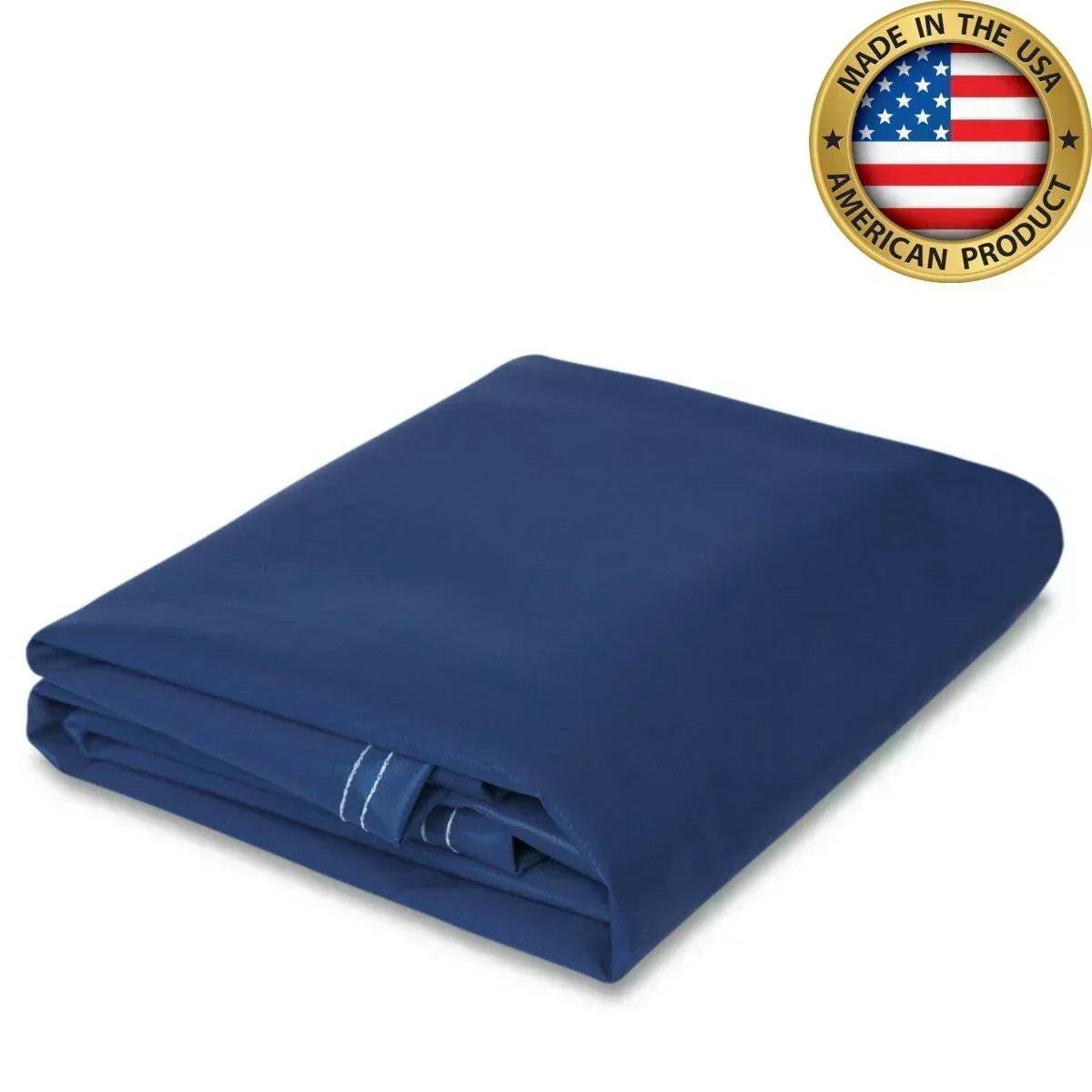 Blue 20' x 30' 10oz vinyl tarp delivering weather defense protection