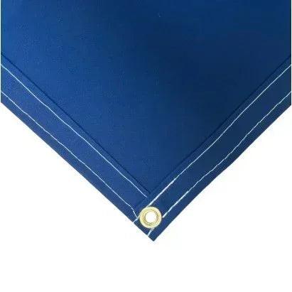 Blue 10' x 10' polyester waterproof canvas tarp with waterproof reinforced corner design