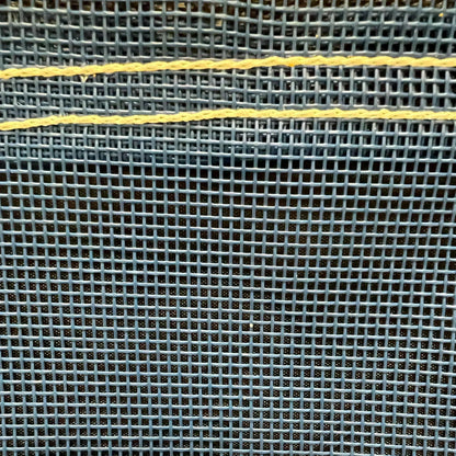Blue 20' x 20' vinyl mesh tarp showcasing durable mesh surface and reinforced trim